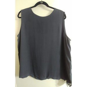 Eileen Fisher Silk Crepe Blue Gray Tank 1X